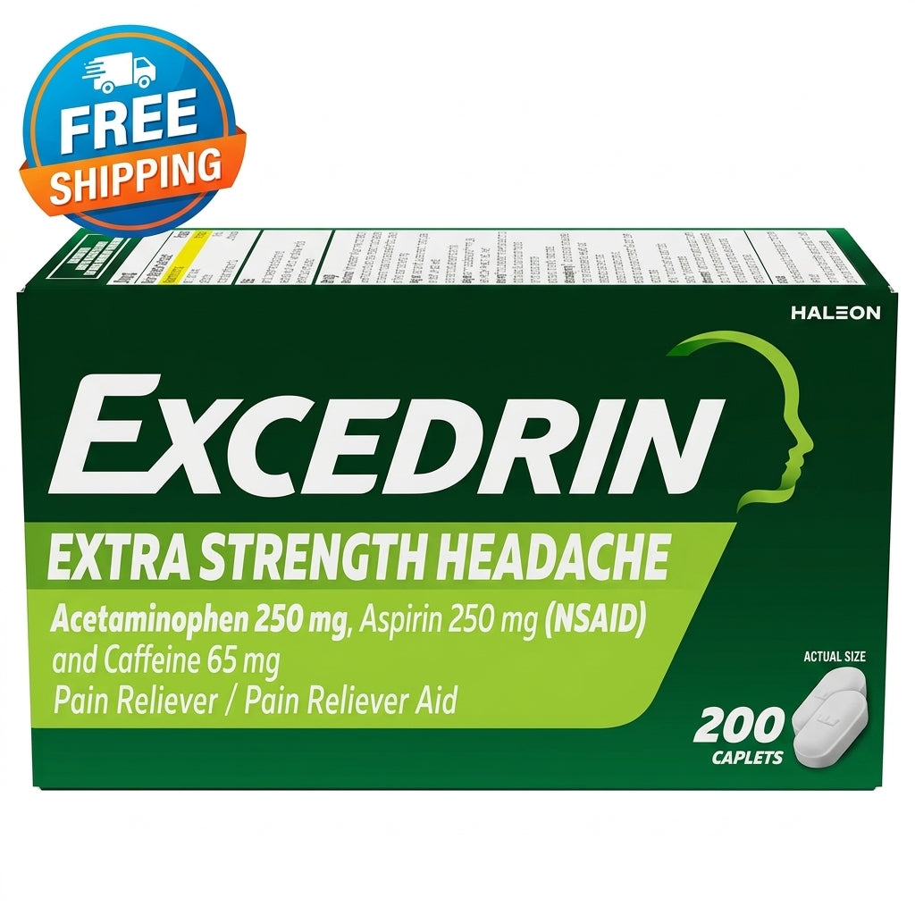 Excedrin Extra Strength Headache Caplets 200 ct Pain Reliever Box
