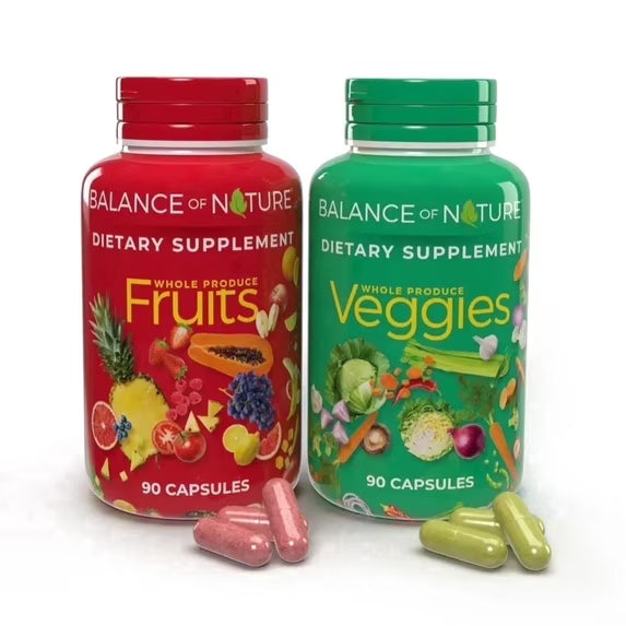 ( Balance of Nature Fruits & Veggies Whole Produce Dietary Supplement Capsules, 180 Count