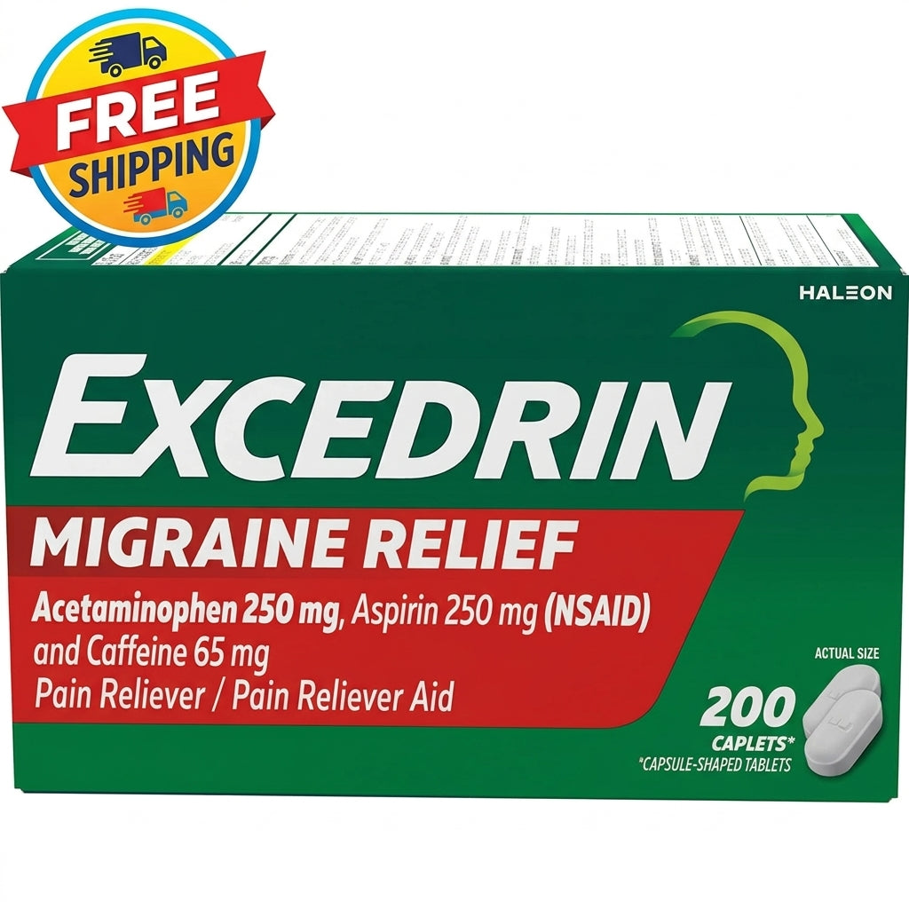 Excedrin Migraine Relief Caplets 200–Count – Headache & Migraine Relief