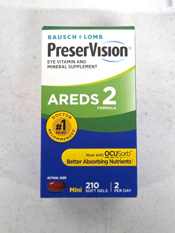 PreserVision AREDS 2 Eye Vitamin & Mineral Supplement 210 Mini Softgels Bausch
